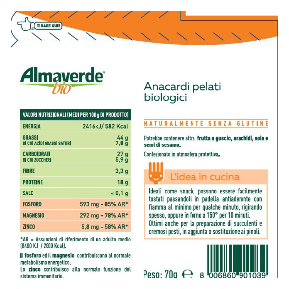 Anacardi Biologici Almaverde Bio Acquista online Anacardi Biologici Almaverde Bio Acquista online