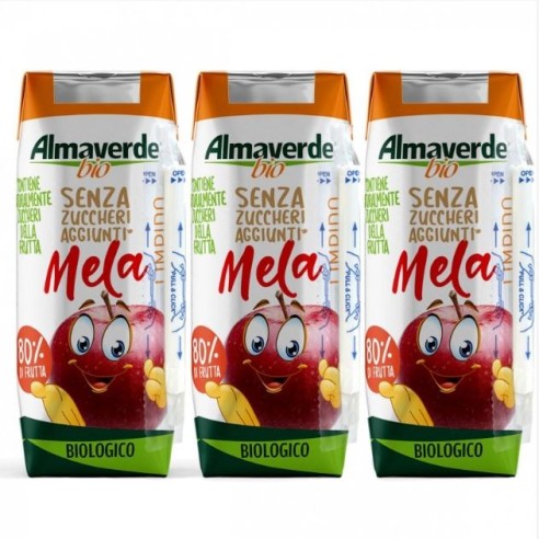 Bevanda Mela biologica in brik 3x200 ml senza zuccheri aggiunti