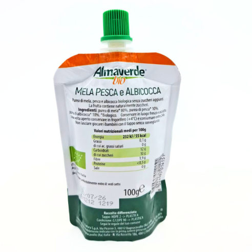 Polpa di Frutta da bere Mela, Pesca e Albicocca | Shop Almaverde Bio