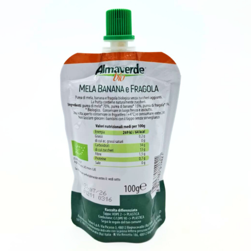 Polpa di Frutta da bere Mela e Fragola | Shop Almaverde Bio