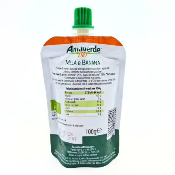Polpa di Frutta da bere Mela e Banana | Shop Almaverde Bio