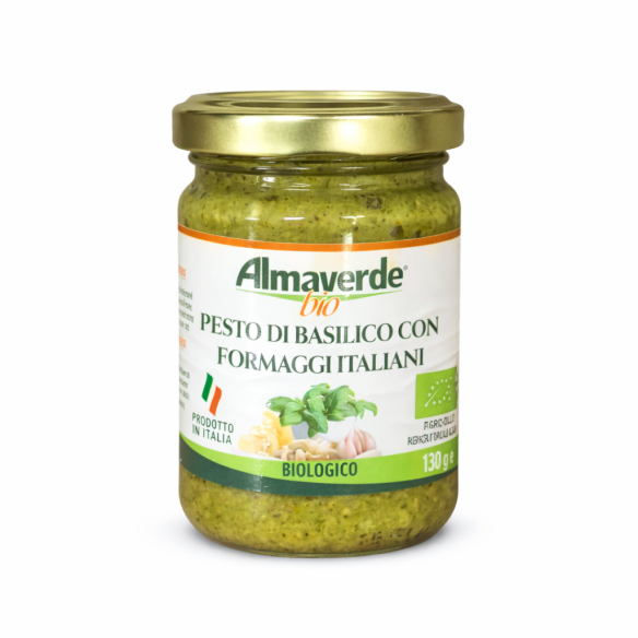 Pesto di basilico ai formaggi italiani Almaverde Bio